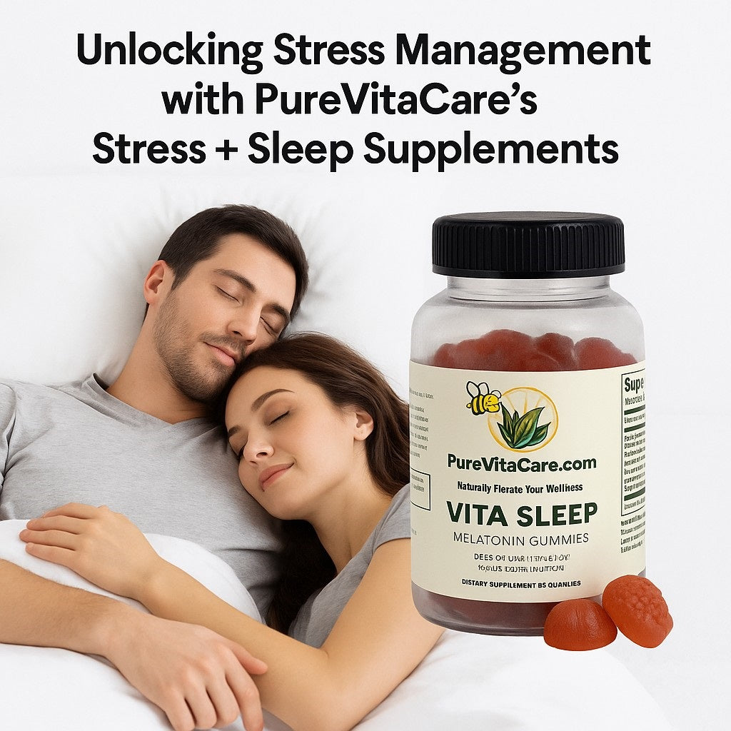 Unlocking Stress Management with PureVitaCare’s Stress + Sleep Supplements