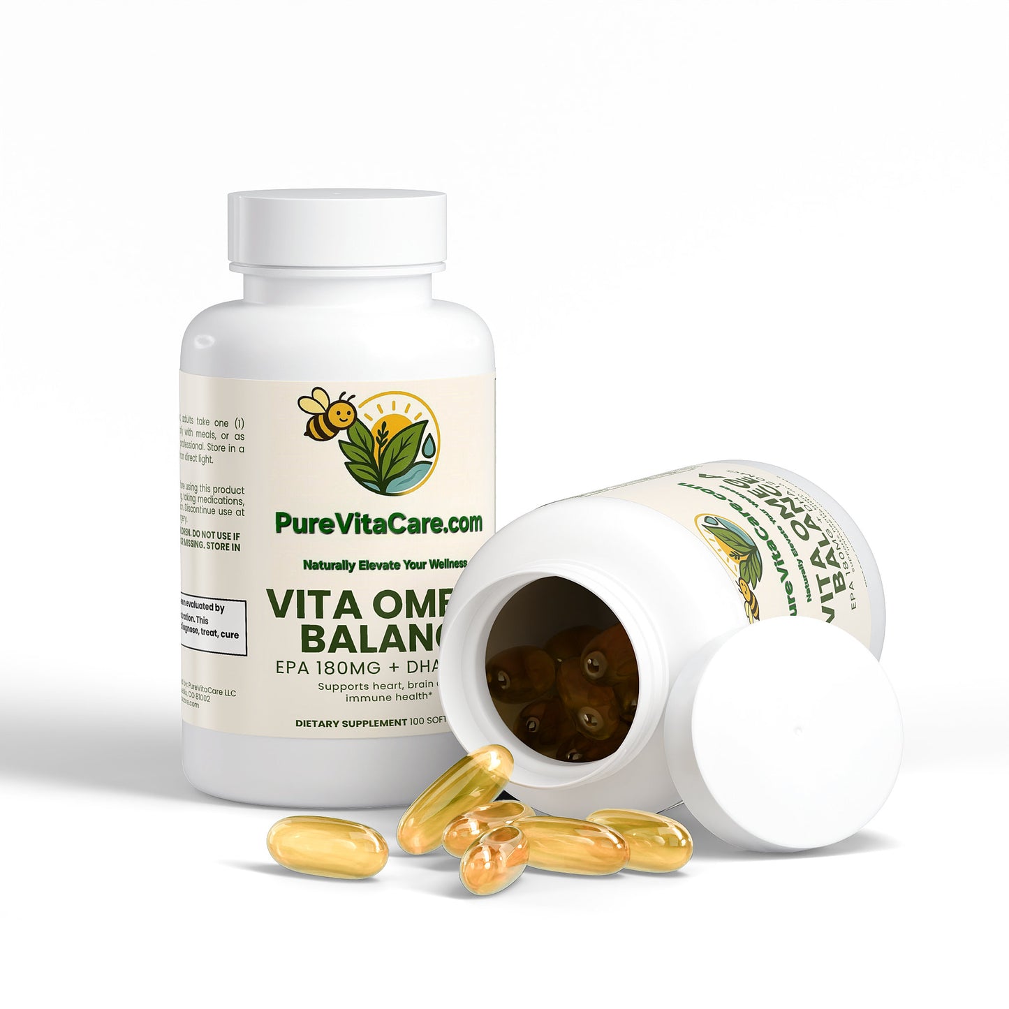 Omega-3 EPA 180mg + DHA 120mg - PureVitaCare.com