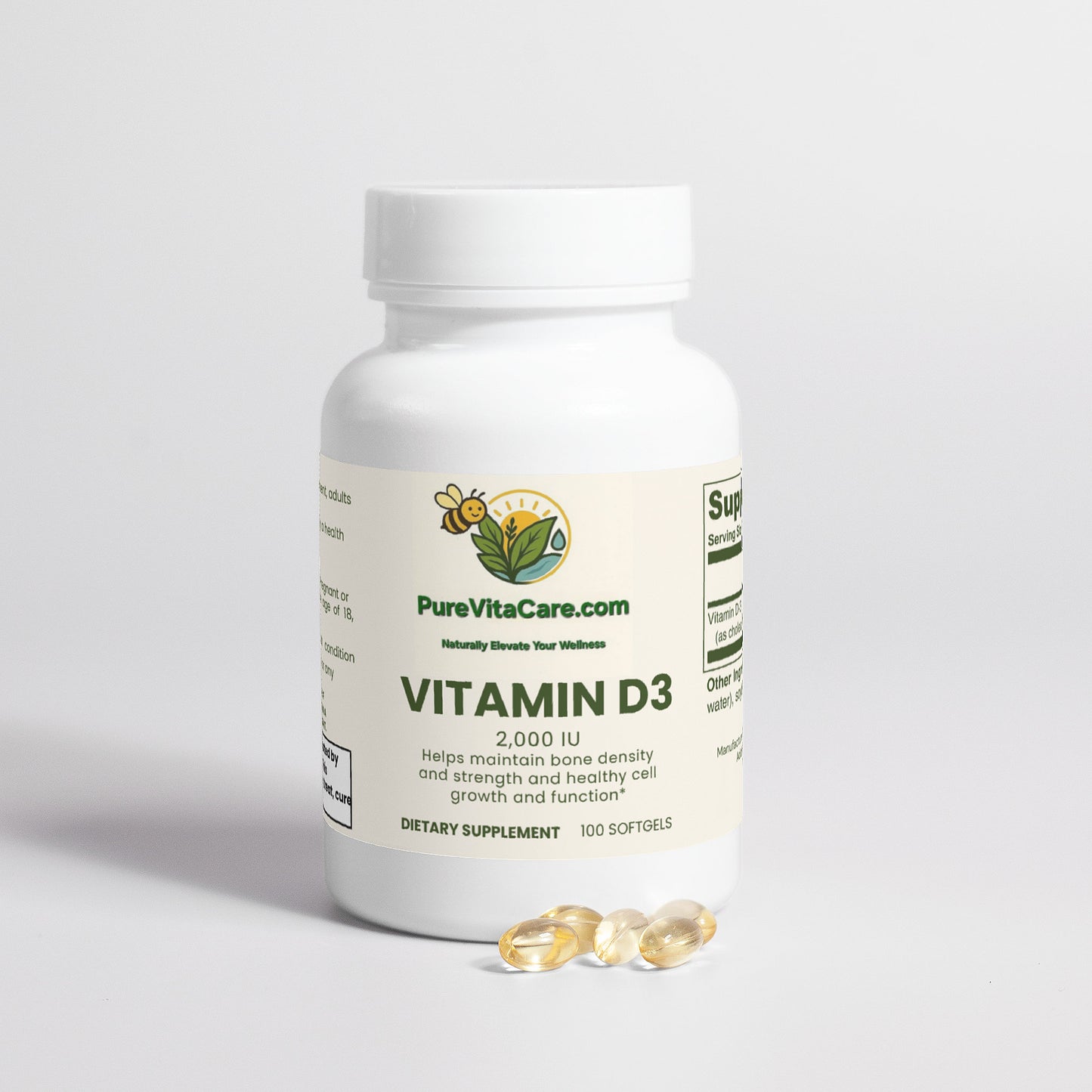 Vitamin D3 2,000 IU - PureVitaCare.com