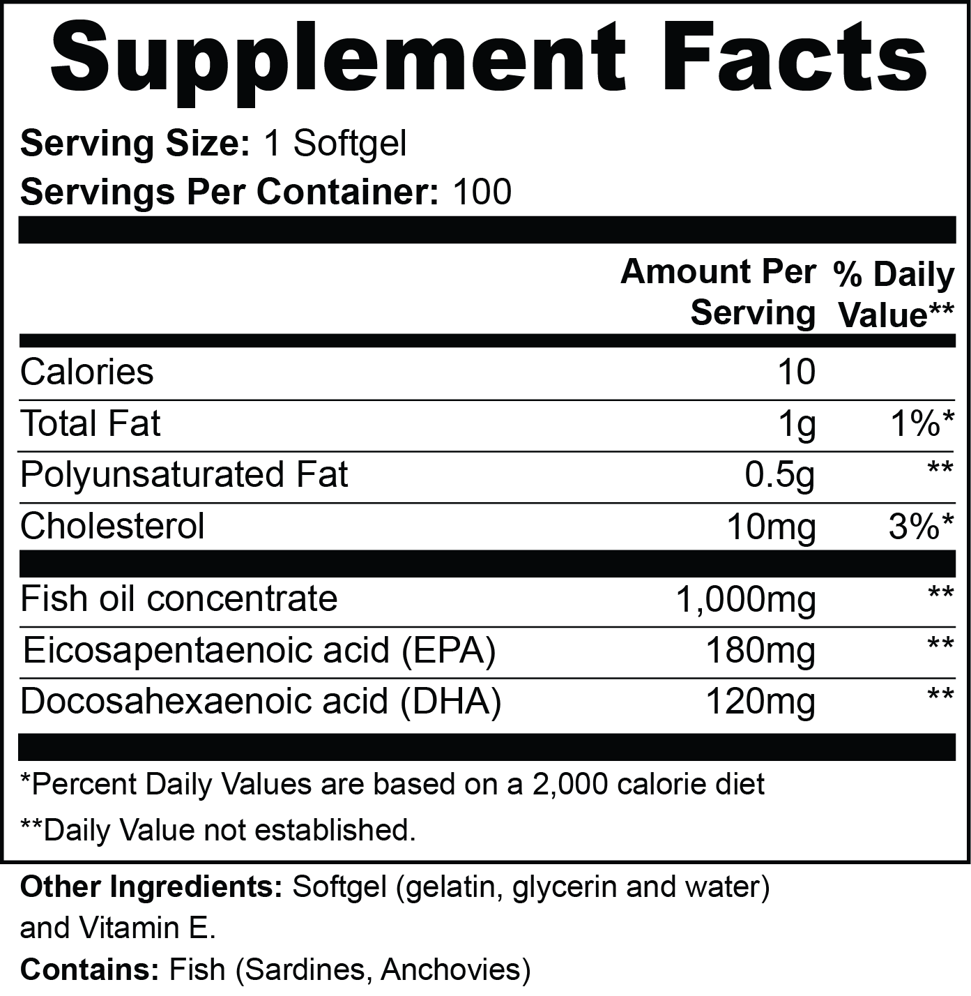 Omega-3 EPA 180mg + DHA 120mg - PureVitaCare.com