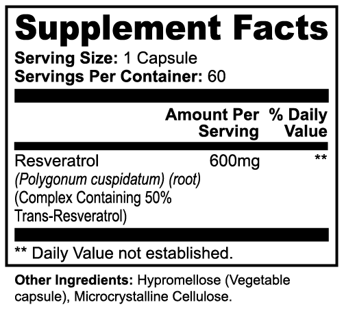Resveratrol 50% 600mg - PureVitaCare.com