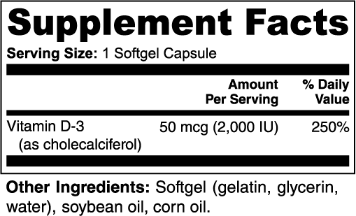 Vitamin D3 2,000 IU - PureVitaCare.com