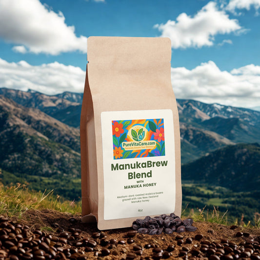Manuka Honey Coffee 4oz - PureVitaCare.com