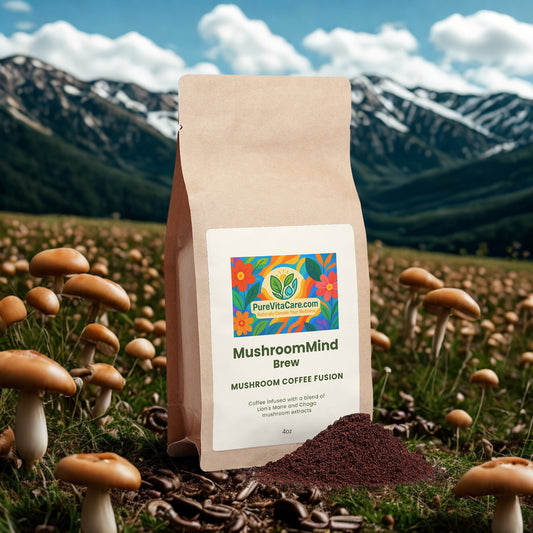 Mushroom Coffee Fusion - Lion’s Mane & Chaga 4oz - PureVitaCare.com