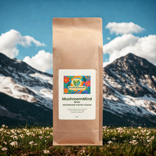 Mushroom Coffee Fusion - Lion’s Mane & Chaga 16oz - PureVitaCare.com