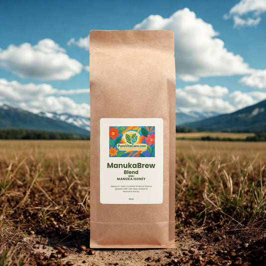 Manuka Honey Coffee 16oz - PureVitaCare.com