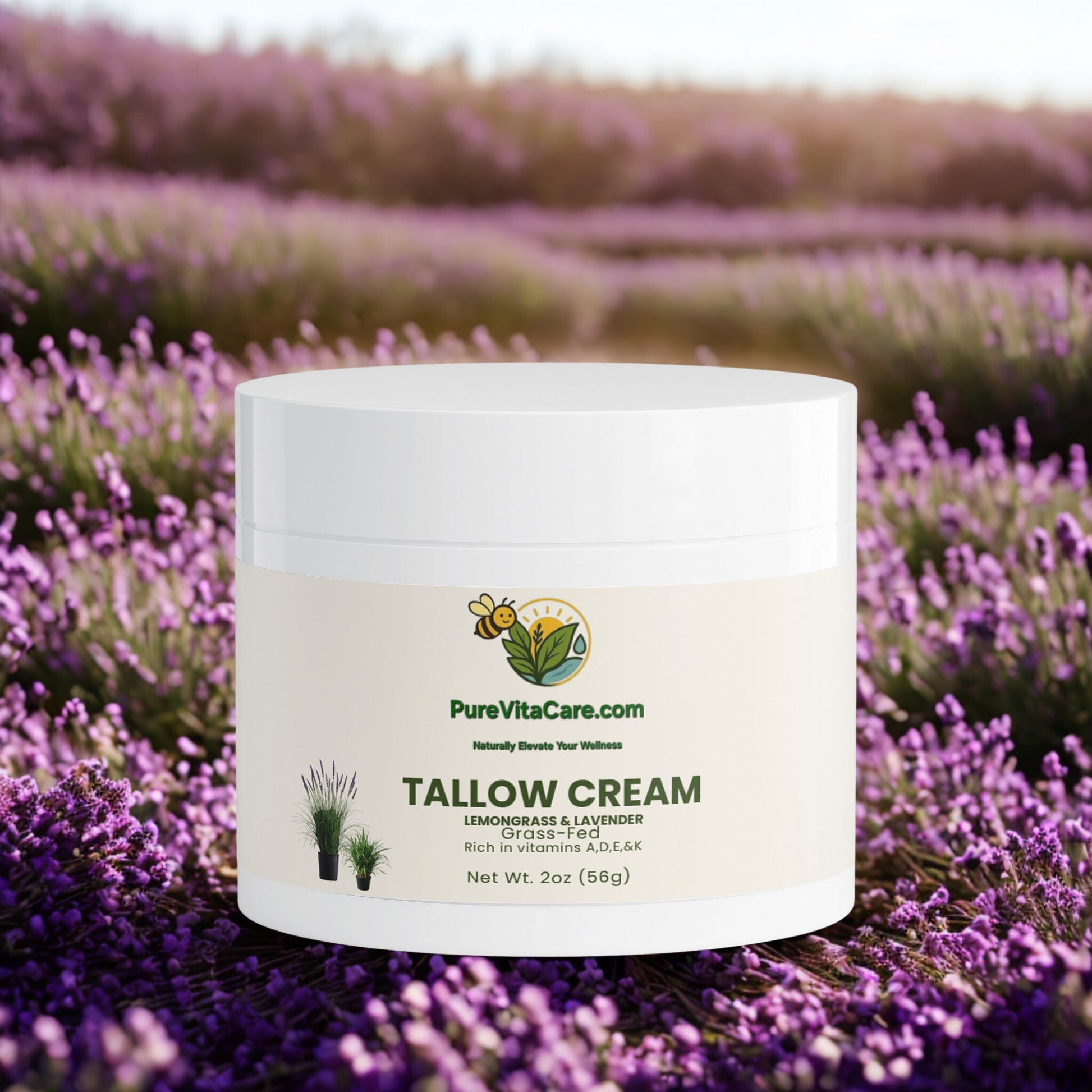 Tallow Cream Lemongrass & Lavender - PureVitaCare.com